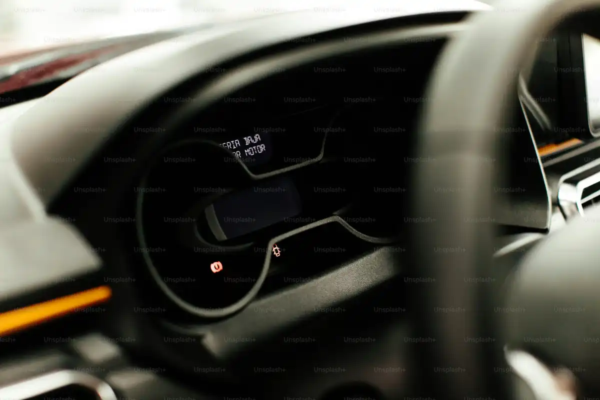 the dashboard of a car with a digital display
