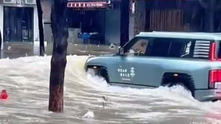 سيارة بي واي دي يانغ وانغ U8 تثير مخاوف السلامة خلال فيضانات إعصار راجاسا في الصين