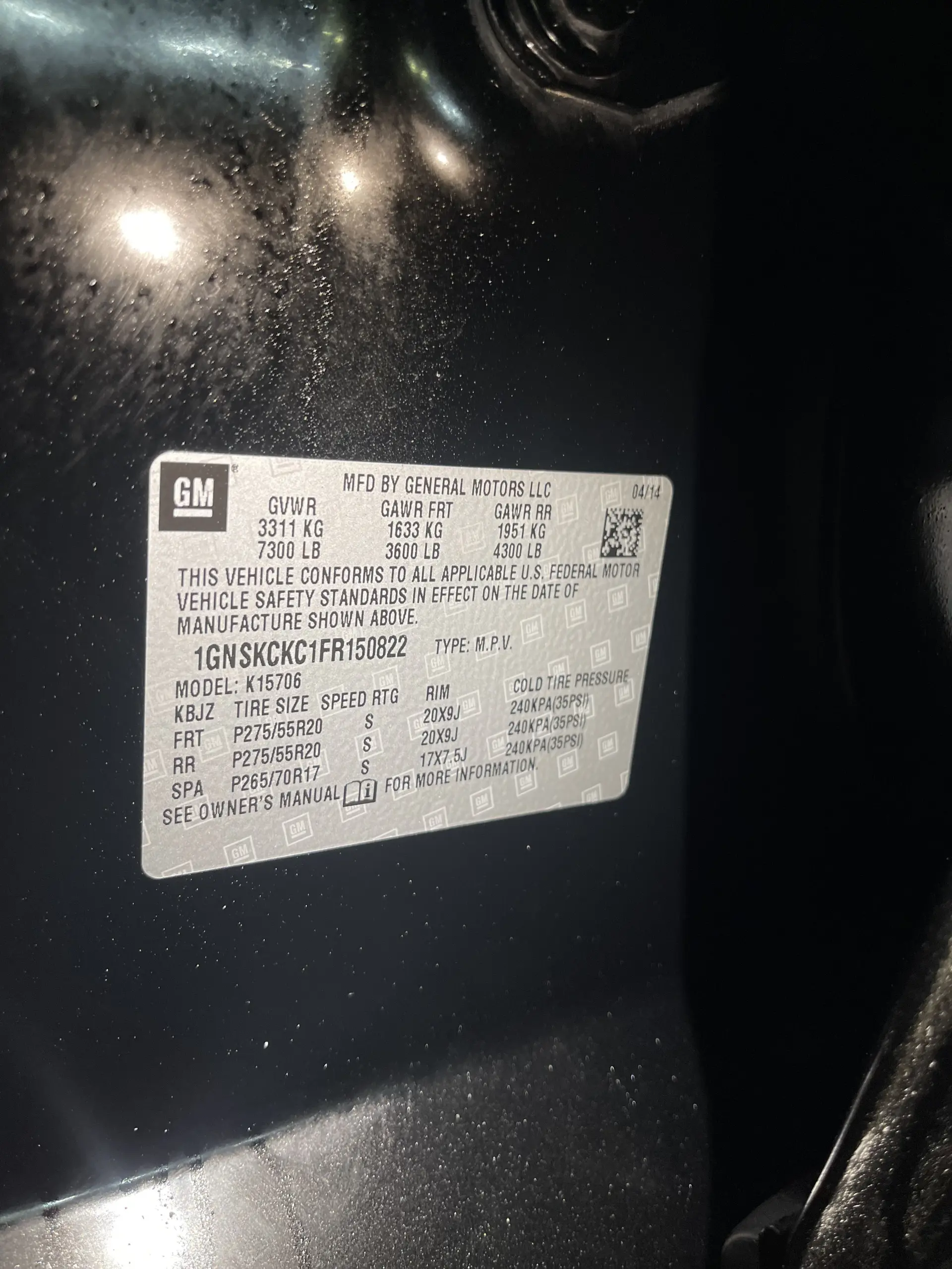 Chevrolet Tahoe 2015 5.3L