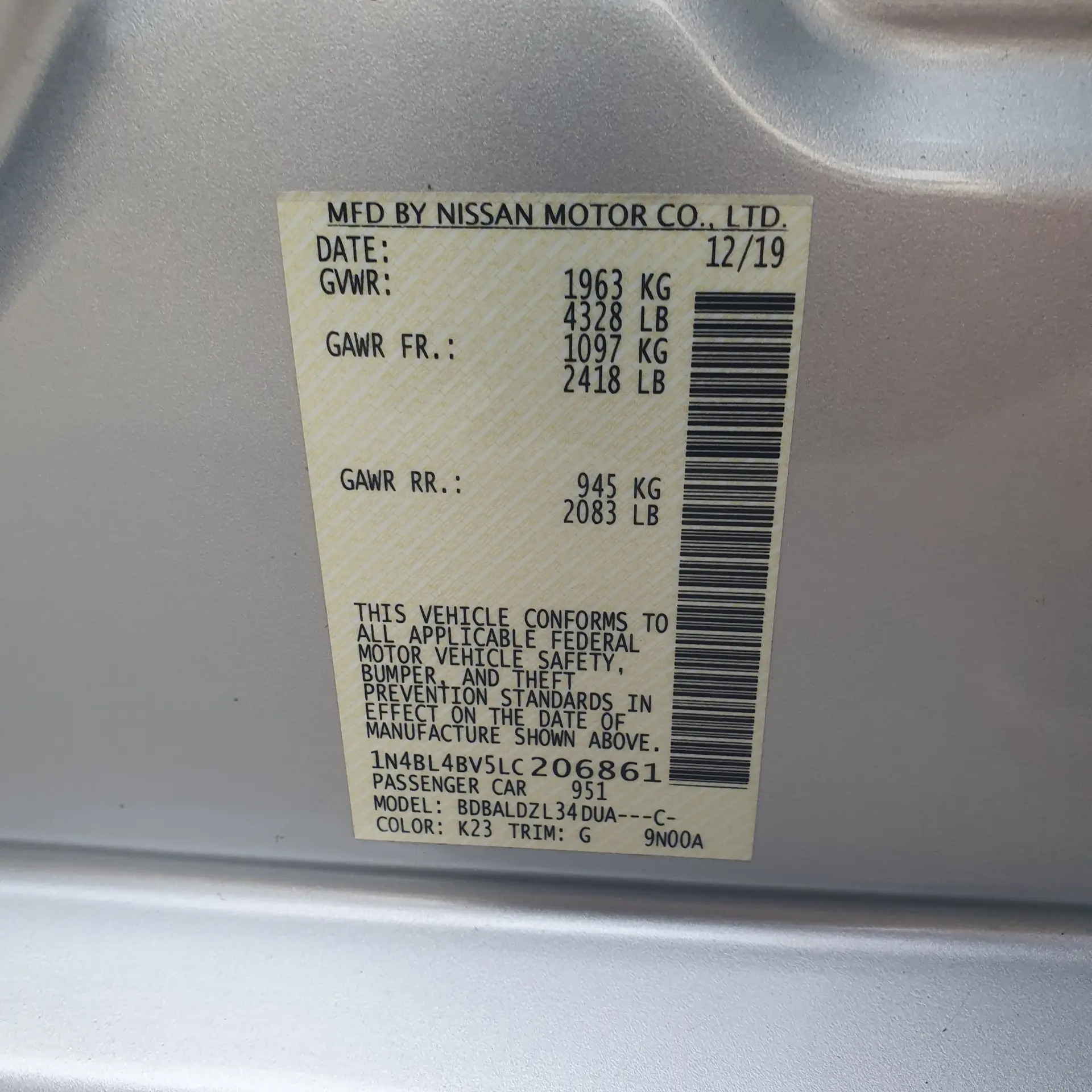 نيسان ألتيما 2020 2.5L