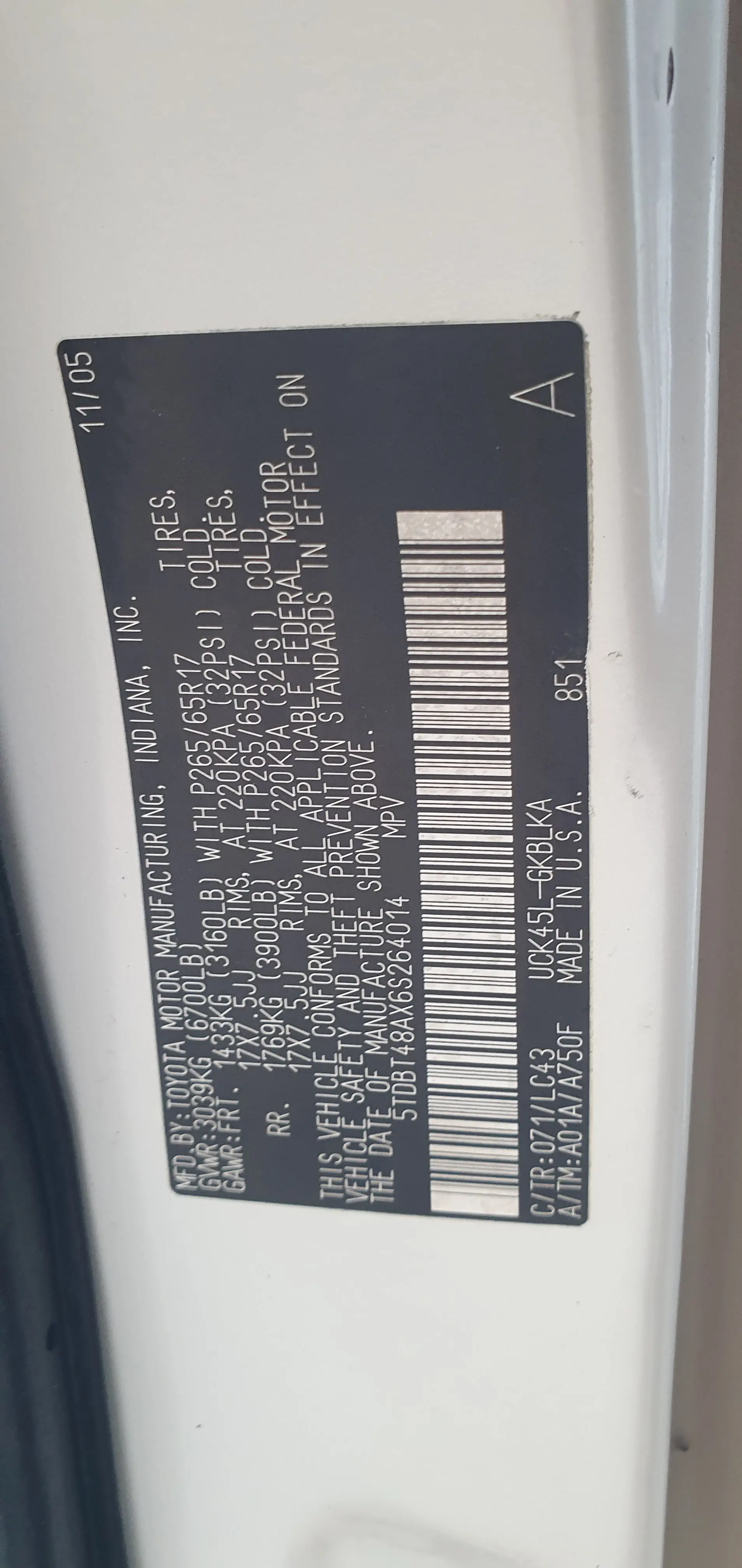 Toyota Sequoia 2006 4.7L