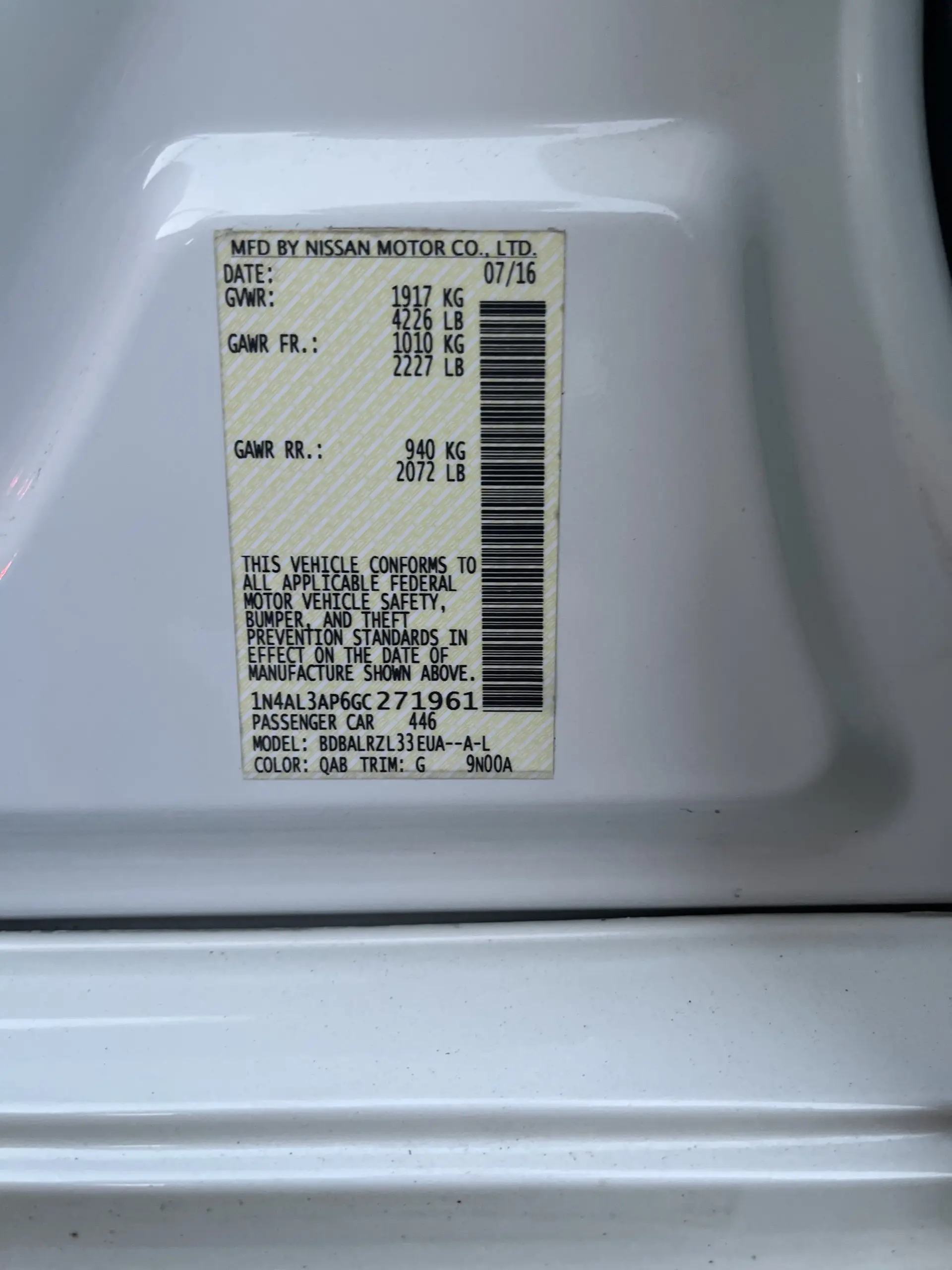 نيسان ألتيما 2016 2.5L