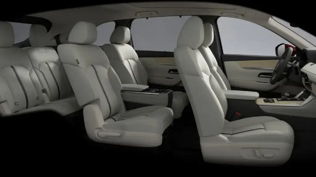 Mazda CX90 2026 interior cabin layout with infotainment screen in Oman