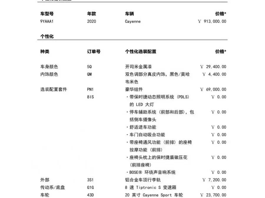 2019 Cayenne Cayenne 3.0T