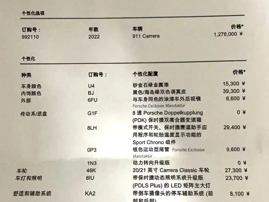 Porsche 911 2022 Carrera 3.0T