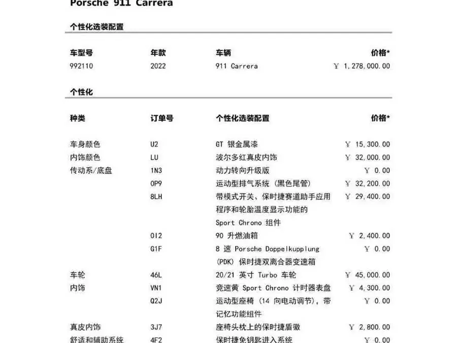 Porsche 911 2022 Carrera 3.0T