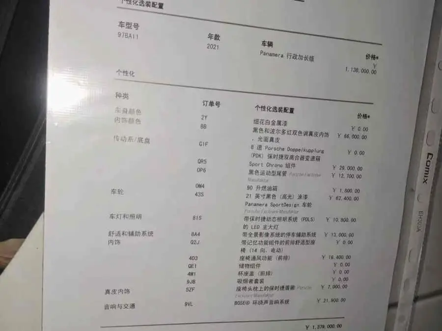 2021 Panamera Executive 2.9T