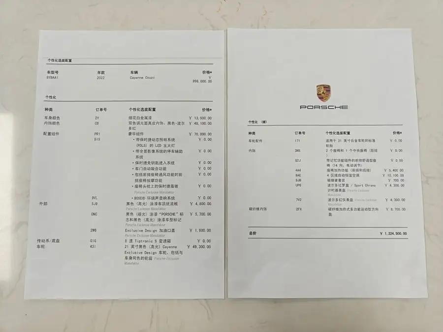 2022 Cayenne Cayenne Coupé 3.0T Platinum Edition