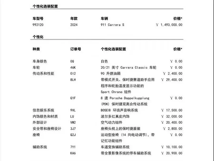 بورش 911 2023 كاريرا إس 3.0T