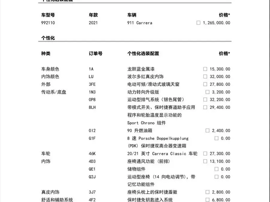 Porsche 911 2020 Carrera 3.0T