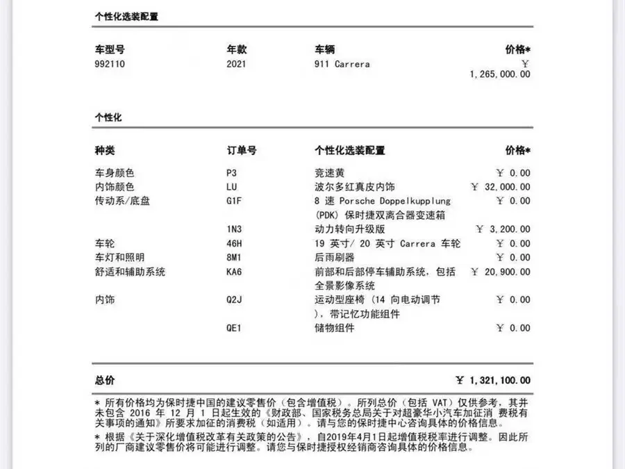 Porsche 911 2020 Carrera 3.0T