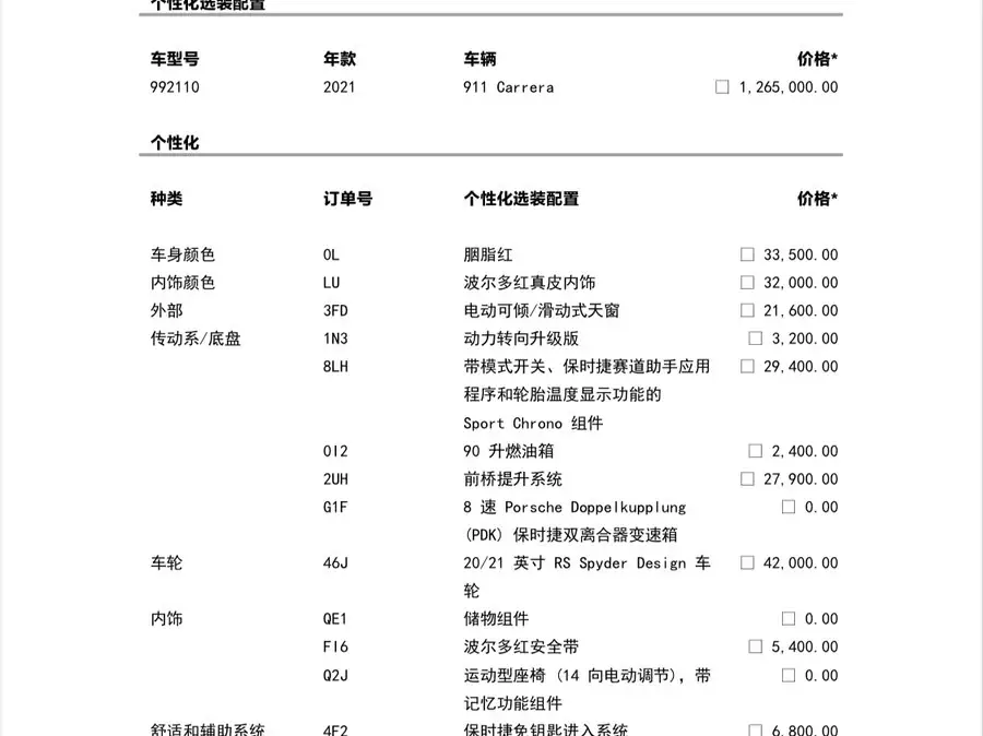 Porsche 911 2020 Carrera 3.0T