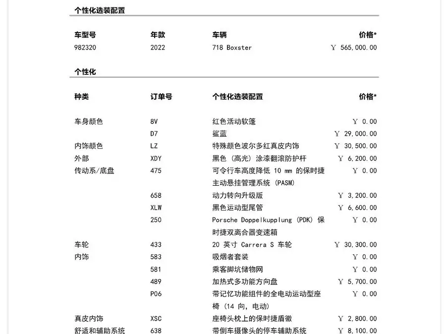 Porsche 718 2022 Boxster 2.0T