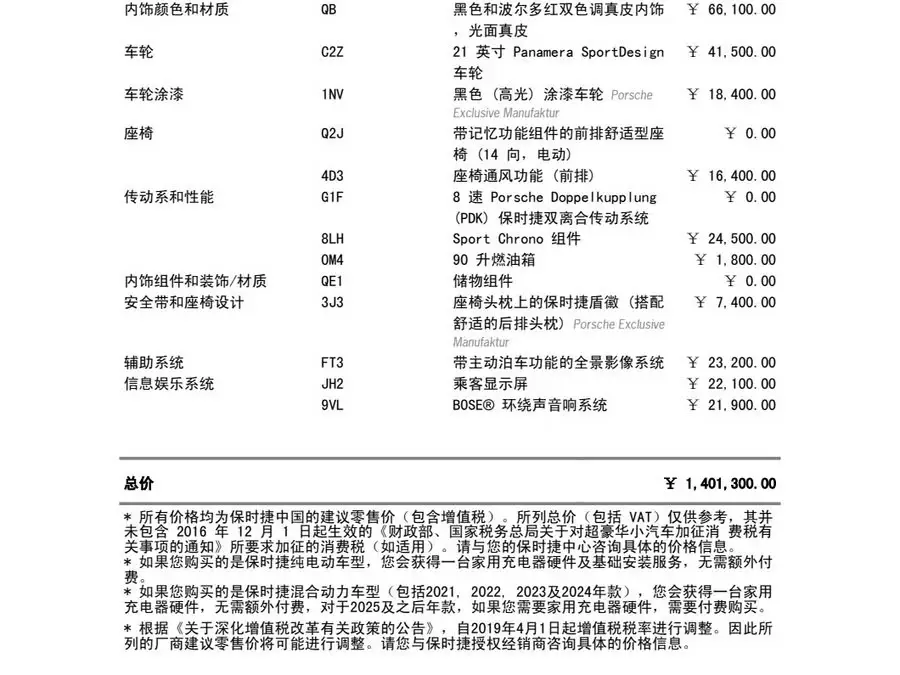 2024 Panamera Executive Long Wheelbase 2.9T