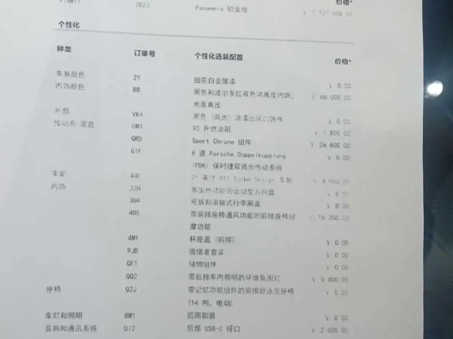 2023 Panamera 2.9T Platinum Edition