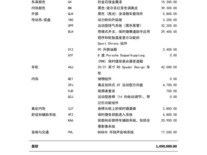 Porsche 911 2020 Carrera 3.0T