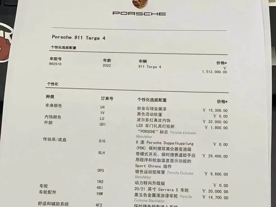 Porsche 911 2022 Targa 4 3.0T