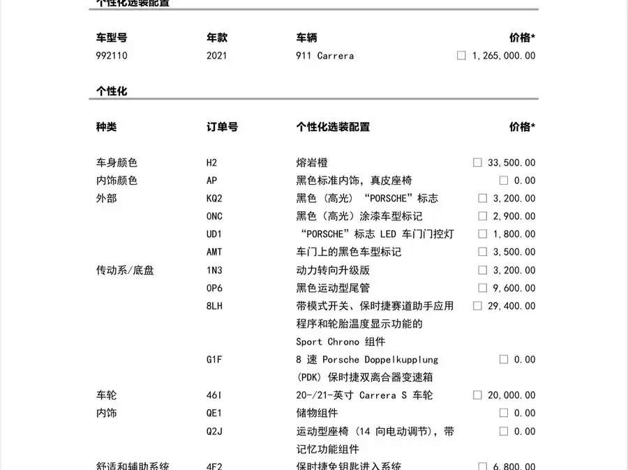 Porsche 911 2020 Carrera 3.0T